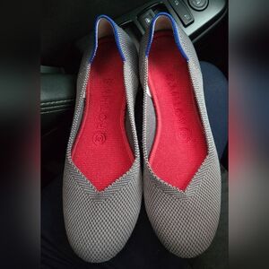 Rothy's Gray‎ and Red Flats